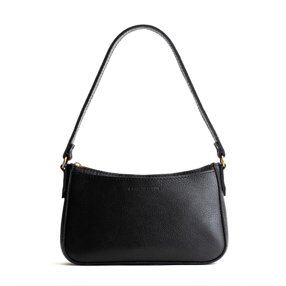 portland leather lucy shoulder bag - pebbled black